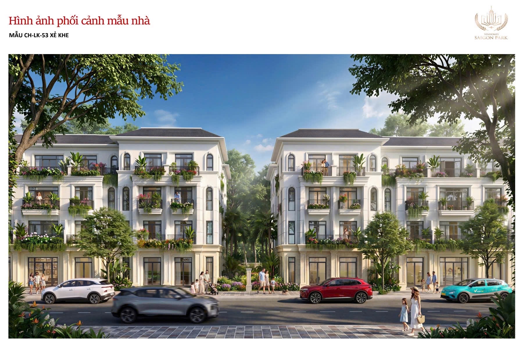 Mẫu thiết kế nhà biệt thự liền kề tân cổ điển Châu Âu mã CH-LK-53 Vinhomes Saigon Park